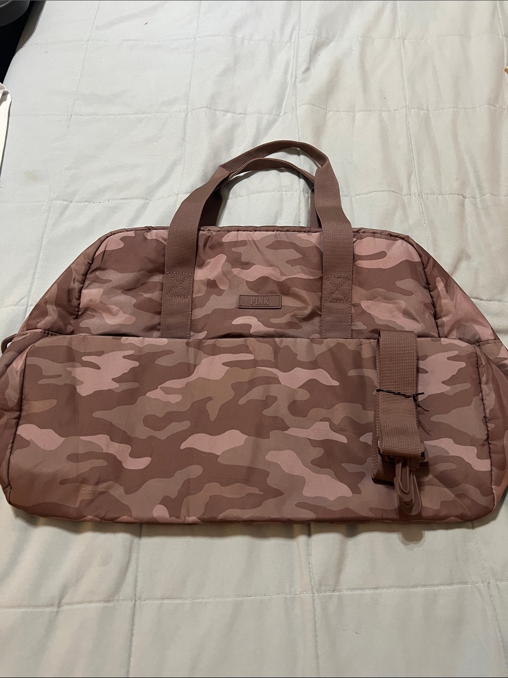 PINK Victoria's Secret Pink & Dusty Rose Camo Duffel Bag